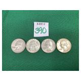 1960, 2 - 1961, & 1963 Washington Quarters