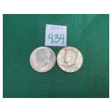 2 - 1964 Kennedy Half Dollars
