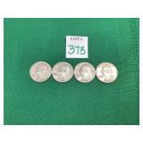1955, 2 -1956, & 1958 Washington Quarters