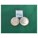 2 - 1964 Kennedy Half Dollars
