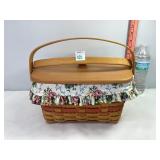 Longaberger Basket w/Lid, Liner & Protector