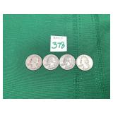 1941, 1943, 1944 & 1948 Washington Quarters