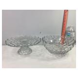 Fostoria Cake Plate & Serving Bowl