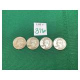 1954, 1956, 1957 & 1958 Washington Quarters