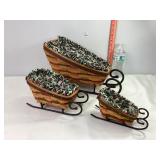 Longaberger Christmas Sleigh Baskets