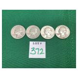 1941, 1944, 1945, & 1947 Washington Quarters