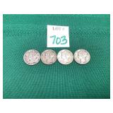 4 Mercury Dimes