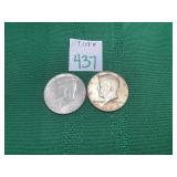 2 - 1964 Kennedy Half Dollars