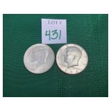 2 - 1964 Kennedy Half Dollars