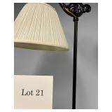 Vintage Cast Iron Lamp and Shade w/Seahorse Motif