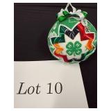 4-H Tribal Color Quilted Ornament SEE DESCRIPTION