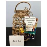 Wicker Lantern with Scratch Off Lottery Tickets