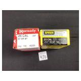 25cal Asst Grain Bullets, Partial Boxes