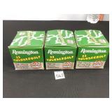3 Boxes Remington 22LR Round Nose 500rds Each