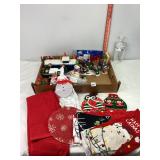 Christmas Figures, Train Cars, Towels & Misc