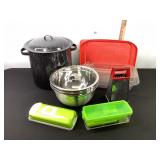 Stock Pot, Pyrex Dishes, SS Bowls & Cutters