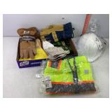 Hardhat, Gloves & Safety Vest Sz Large