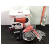 Kiss 1875 Pro Ceramic Hair Dryer w/Attachments NIB
