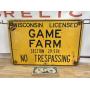 Vintage painted tin Wisconsin game farm