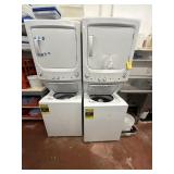 Two GE Standing Washer/Dryers