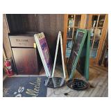 Mahogany Laminate Restaurant Trash Can & Signs