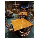 Three Oak Tables and Chairs