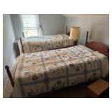 2 - Twin Beds, Dresser, Drop Leaf Night Stand