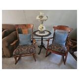 2 Rocking Chairs, Stand, Light