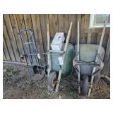 2 Wheelbarrows, 2 Wheel Dolly, Pump Sprayer