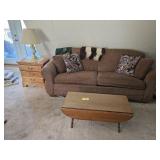 Upholstered Sleeper Sofa, Dropleaf Coffee Table