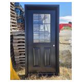 36 in. 9 Lite Left Hand Inswing Black Door