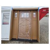 36 in. Mahogany 3 lite with 2 Side lite Door