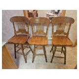 3 Oak Bar Stools
