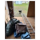 Ladder, Torch Cart, and Wheel Barrow