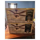 2 - 52in Hampton Bay Tiffany Pearl Ceiling Fans