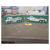 2 Hess Trucks with Dragster, Hot Rods with Boxes