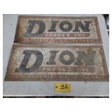 2 Metal Dion Freres Inc. Signs