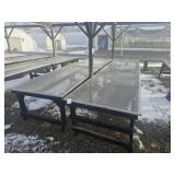 4 Greenhouse Tables with Metal Grates