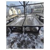 4 Greenhouse Tables with Metal Grates