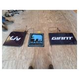 2 Lighted and 1 Metal Bike Signs