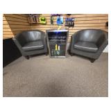 2 Lounge Chairs and Vissani Beverage Refrigerator