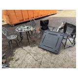 Outside Chairs, Game Table, Cast Table chairs