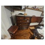 Queen Sleigh Bed, Dresser, & Nightstand