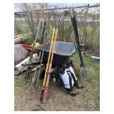 Wheelbarrow, Handtools, Sprayer, Posts