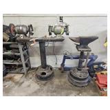 2 Bench Grinders & Anvil on Stands