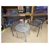 2 Metal  Outdoor Patio Chairs and Table