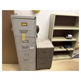 3 Filing Cabinets And A Shelf