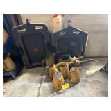 Oil drain pans and filler bottles