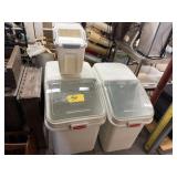 2 Rubbermaid Mobile Ingredient Bins