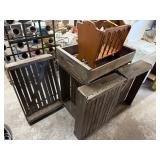 8 Wooden Crates and Magazine Holder
